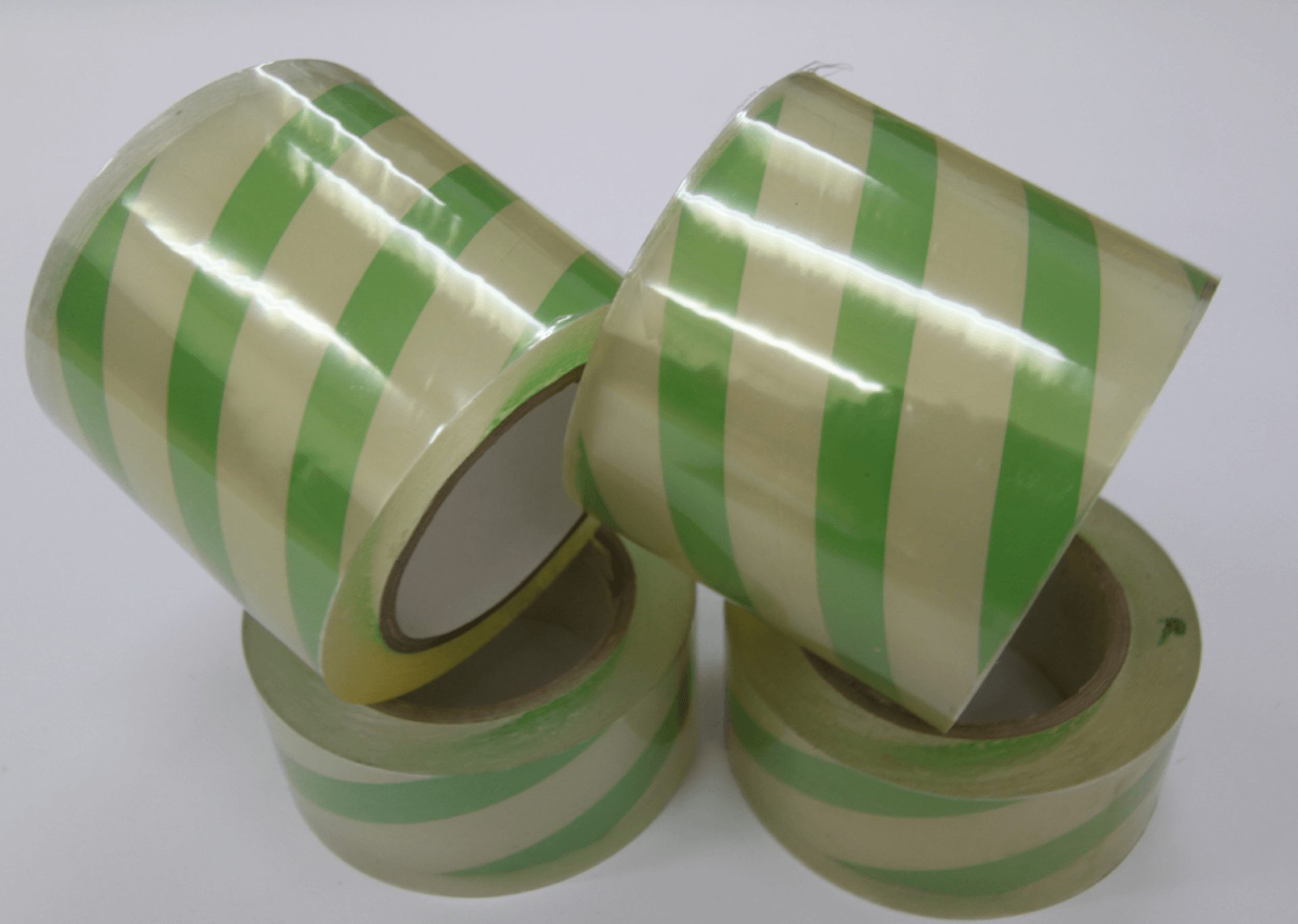 Green-striped transfer tape rolls from the Niken tape range