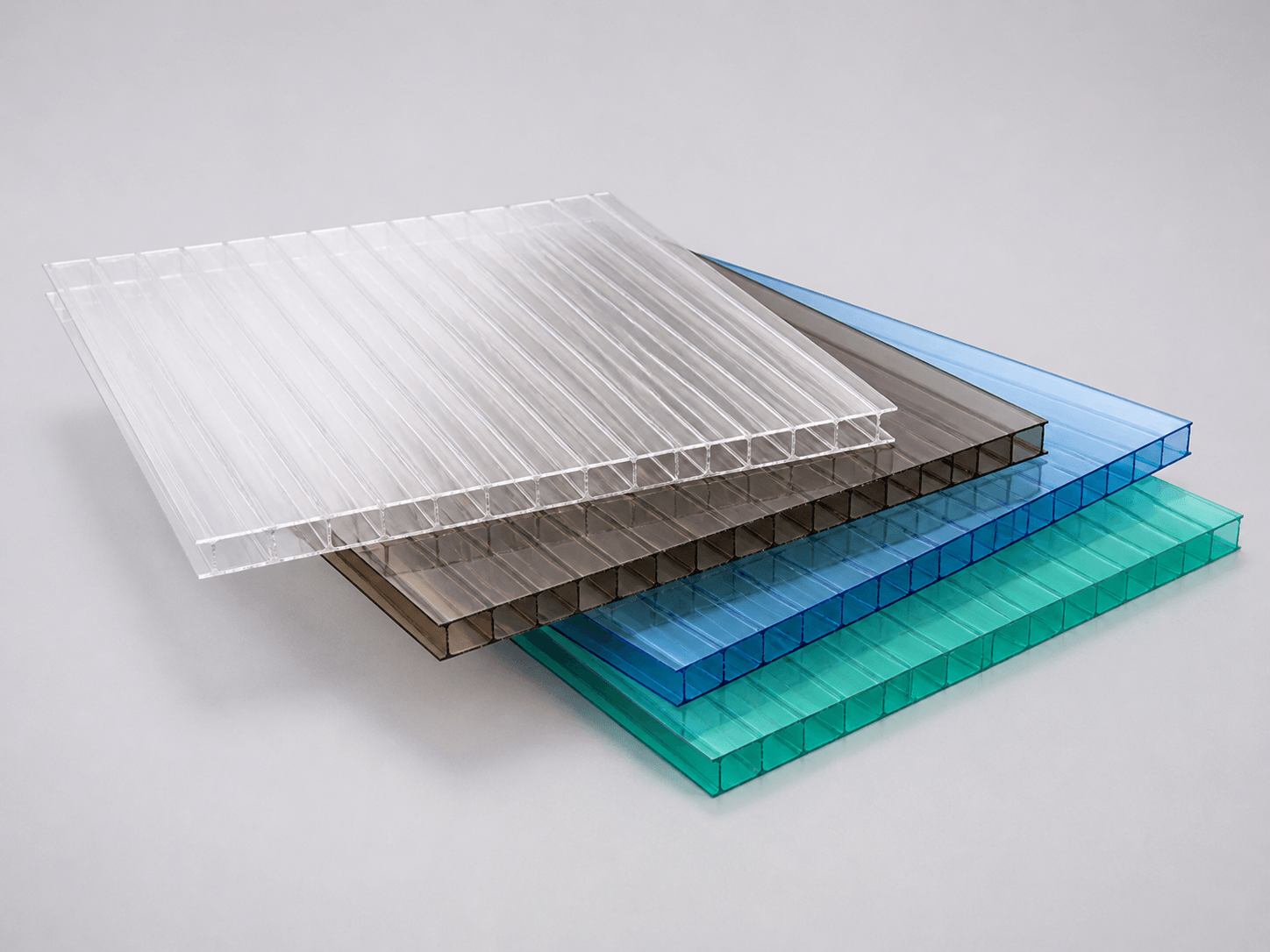 Clear and tinted hollow polycarbonate multiwall sheets for lightweight signage panels
