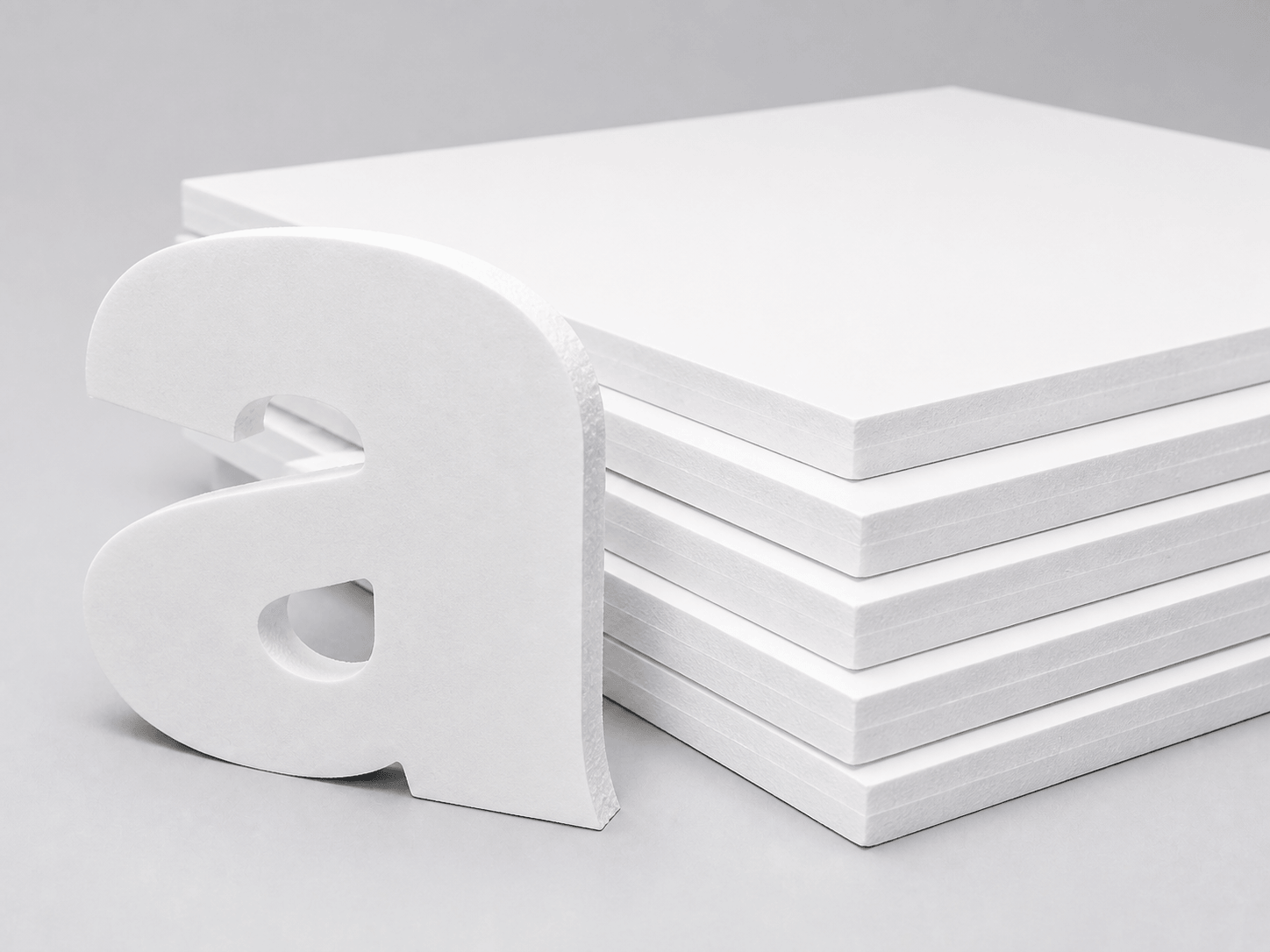 White PVC foam boards used for printed signs and display fabrication